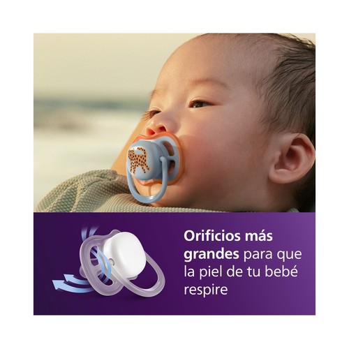 AVENT Ultra air de Philips Chupetes de 0 a 6 meses, con tetina con diseño ortodóntico 2 uds.