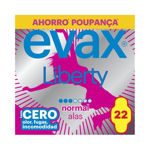 EVAX Liberty Compresas normal con alas 22 uds.