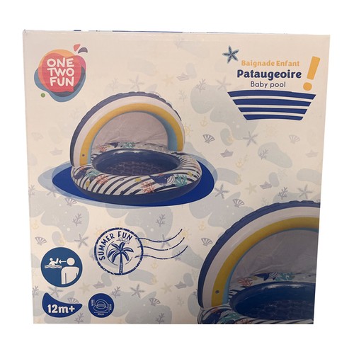 Pisicina hinchable para bebé con toldo 9595x66cm,  ONE TWO FUN