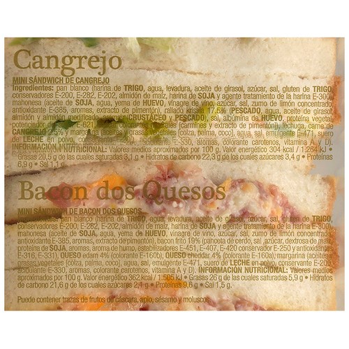 TOP LIDER Mini sandwiches variados de pan blanco TOP LIDER 10 uds.