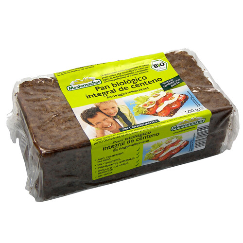 Pan biológico integral de centeno ecológico MESTEMACHER 500 g.