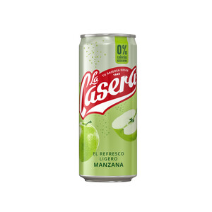 Imagen de LA CASERA Refresco ligero (gaseosa) sabor manzana lata 33 cl.