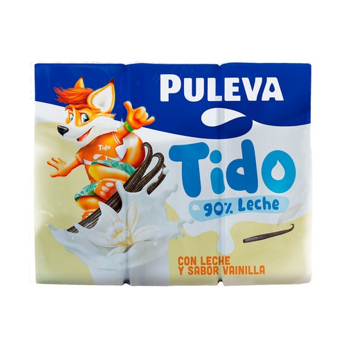 Batido con sabor a vainilla, elaborado con un 90% de leche PULEVA 6 x 200 ml.