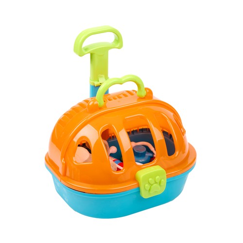 Troley Transporte Mascota Peluche y set Veterinaria 11 piezas +3 Años ONE, TWO FUN