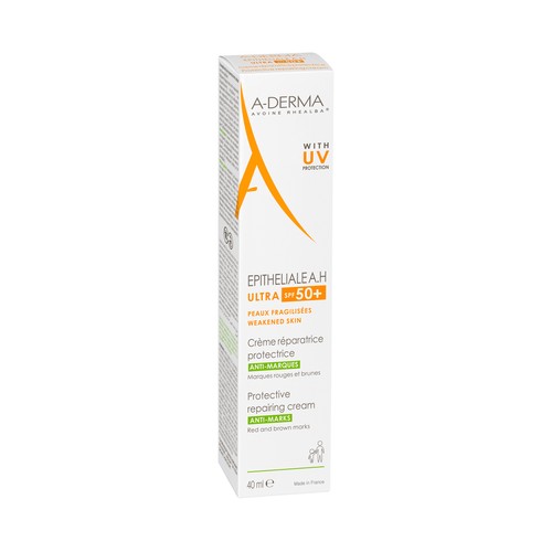 A.DERMA Epitheliale A.H Crema reparadora, protectora y anti-manchas con FPS 50+ 40 ml.