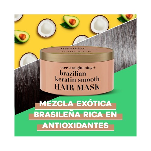 OGX Mascarilla capilar con keratina de Brasil, para cabellos rizados o encrespados 300 ml.