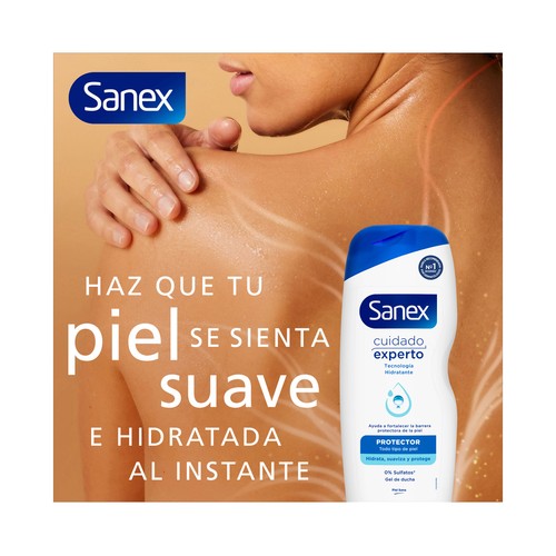 SANEX Cuidado experto protector Recambio de gel de ducha o baño probiótico, para todo tipo de pieles 950 ml.