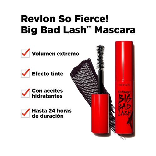 REVLON So fierce! big bad lash  tono 760 Blackest black Máscara de pestañas efecto tinte y volumen extremo.