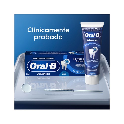 ORAL-B Advanced Pasta de dientes uso diario. reforzadora del esmalte sabor menta 75 ml.