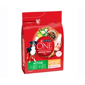 PURINA ONE Alimentación de perro medium-maxi active pollo 2,5 kg.