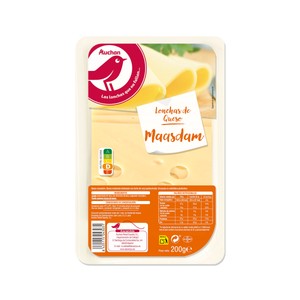 Auchan Queso Maasdam en Lonchas 200 G. Producto Alcampo