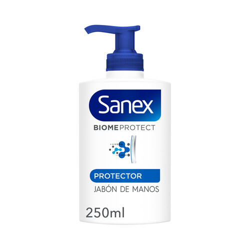 SANEX Biomeprotect Jabón de manos con textura crema, con Prebióticos y Probióticos 250 ml.