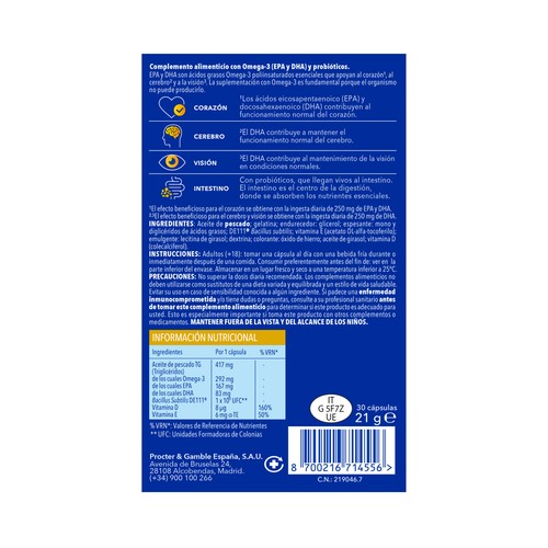 BION3 Omega 3 (complemento nutricional) 30 cápsulas.