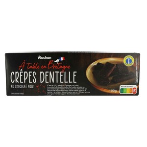 Imagen de PRODUCTO ALCAMPO Barquillos crujientes chocolate negro 100 g.