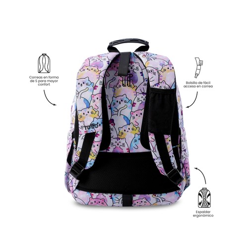Mochila acuareles glitter - paws. TOTTO