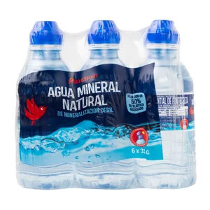 PRODUCTO ALCAMPO Agua mineral con tapón sport pack 6 botellas x 33 cl.