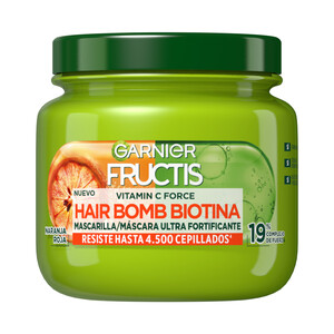Imagen de FRUCTIS Mascarilla capilar ultra fortificante con naranja roja y vitamina C force FRUCTIS Hair bomb 320 ml.