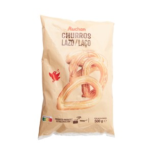 Auchan Churros con Forma de Lazo, Precocinados y Ultracongelados 500 G. Producto Alcampo