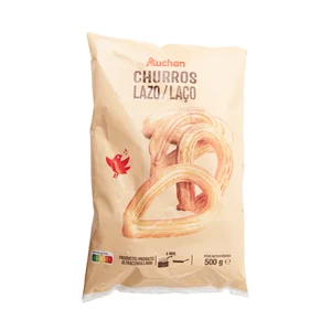 AUCHAN Churros con forma de lazo, precocinados y ultracongelados 500 g. Producto Alcampo