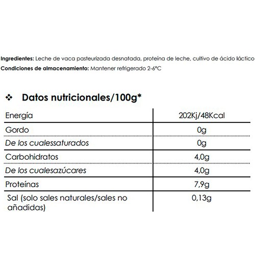 KOUKAKIS Yogur griego natural desnatado (0% materia grasa) 1 kg .