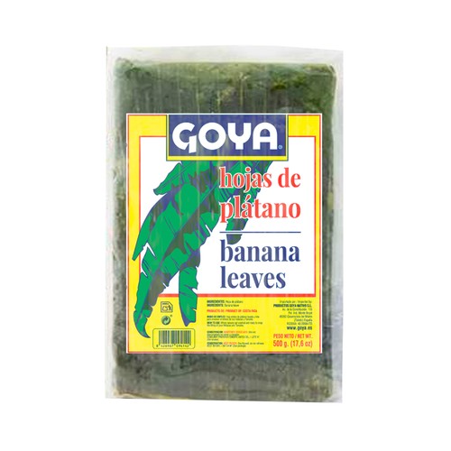 GOYA Hojas de plátano congeladas, ideales para multitud de preparaciones 500 g.