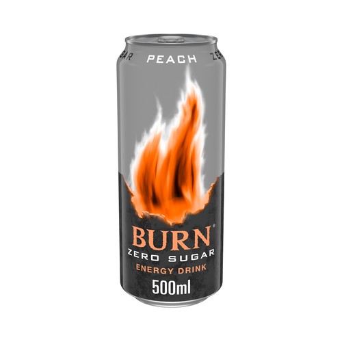 Bebida energética melocotón Zero azúcar BURN ZERO 50 cl.