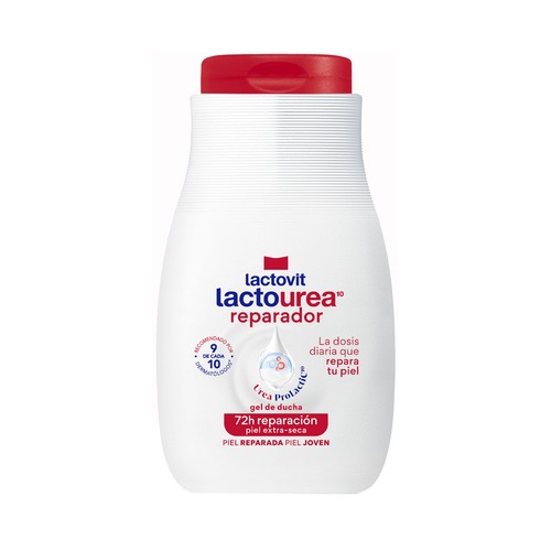 LACTOVIT Lactourea Gel reparador baño o ducha, para pieles secas y extra secas 90 ml.