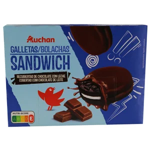 PRODUCTO ALCAMPO Galletas rellenas de chocolate 252 g.