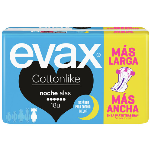 EVAX Compresas de noche con alas EVAX Cottonlike 18 uds.
