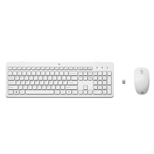 Combo teclado + ratón HP 230 color blanco, inalámbrico, a pilas