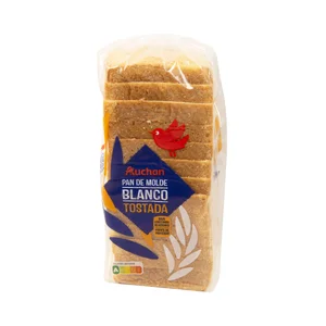 PRODUCTO ALCAMPO Pan de molde blanco con corteza, especial tostada 800 g.