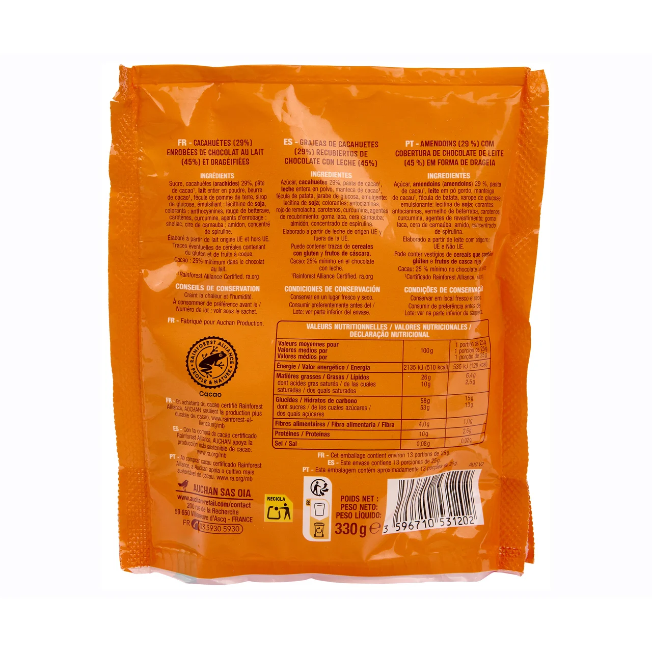 PRODUCTO ALCAMPO Grajeas de cacahuetes chokawette 330 gr.
