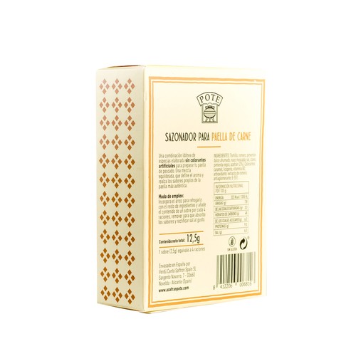 POTE Sazonador para paellas de carne con azafrán 5 uds. x 2,5 g.