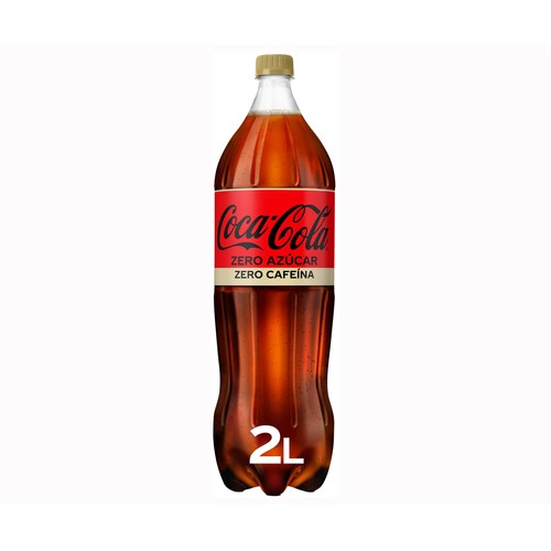 COCA COLA ZERO Refresco de cola Zero azúcar y zero cafeína botella de 2 l.