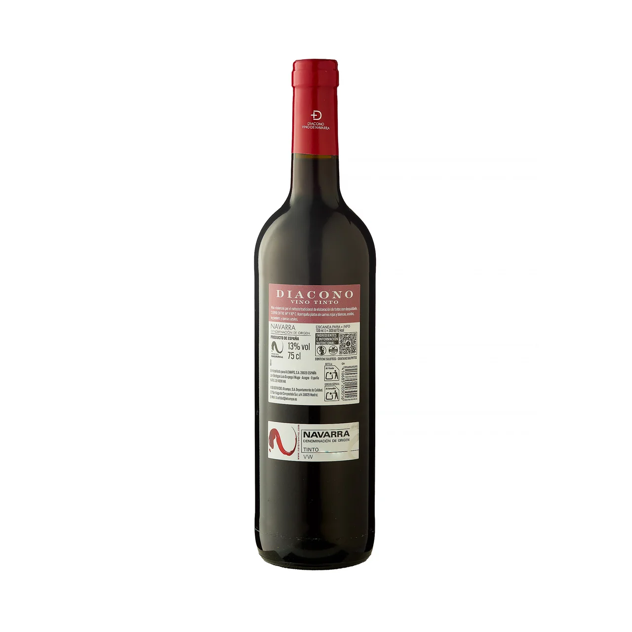 DIACONO Vino tinto con D.O. Navarra botella 75 cl.