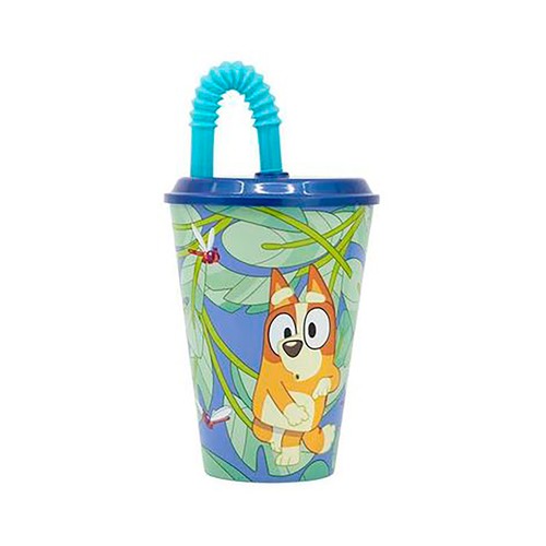 Vaso de plástico con caña de Bluey de 400ml, STOR