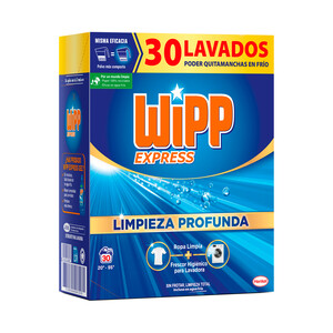 Imagen de WIPP EXPRESS Detergente en polvo para una limpieza profunda 30 lavados.