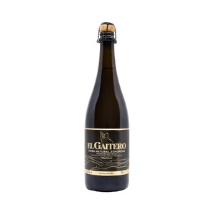 Imagen de EL GAITERO Etiqueta negra Sidra natural espumosa con D.O.P Sidra de Asturias botella 75 cl.