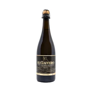 EL GAITERO Etiqueta negra Sidra natural espumosa con D.O.P Sidra de Asturias botella 75 cl.