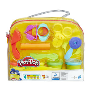 Juego de plastilina Play-Doh con 4 botes de plastilina y con cortadores y accesorios para que los más pequeños no paren de crear, PLAY-DOH