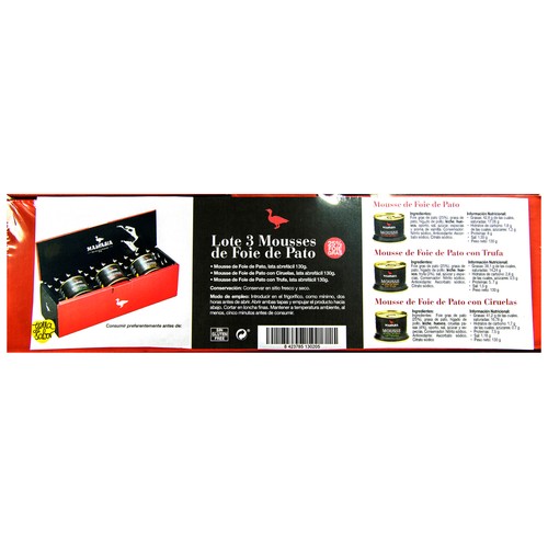 MALVASIA Lote mousse foie gras 3 ids. x 130 g.