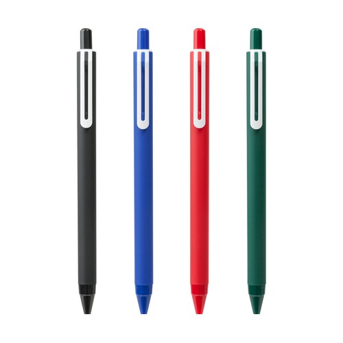 Set 4 boligrafos retractiles con goma, colores surtidos, ALCAMPO.