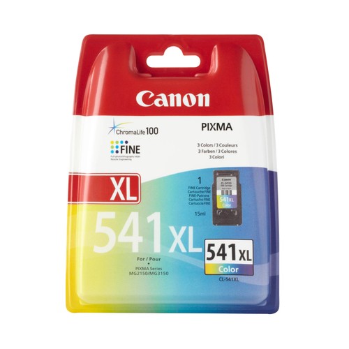 Cartucho de tinta CANON CL-541XL tricolor.