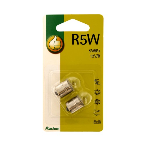 Lote de 2 bombillas para automóvil, tipo R5W y 12V/B, PRODUCTO ECONÓMICO ALCAMPO.