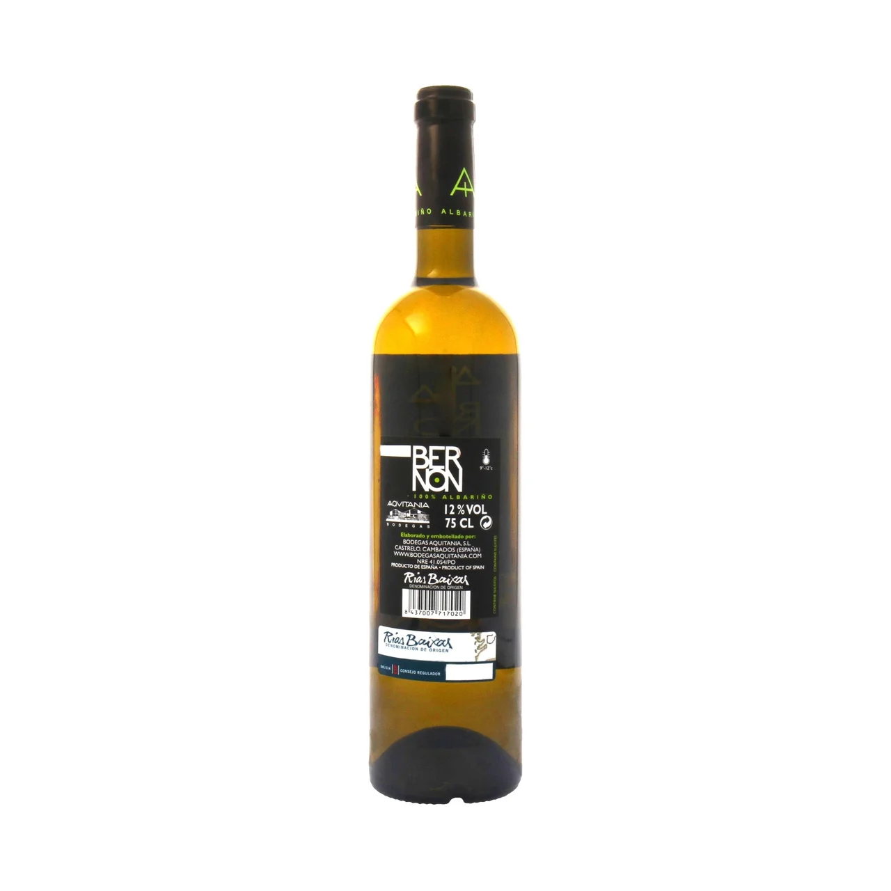 BERNON  Vino  blanco albariño con D.O. Rías Baixas botella de 75 cl.