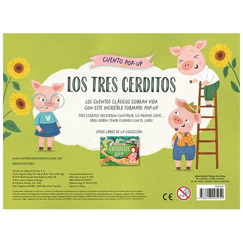 Los tres cerditos. Cuento pop-up. Samara Hardy, TIMUNMAS