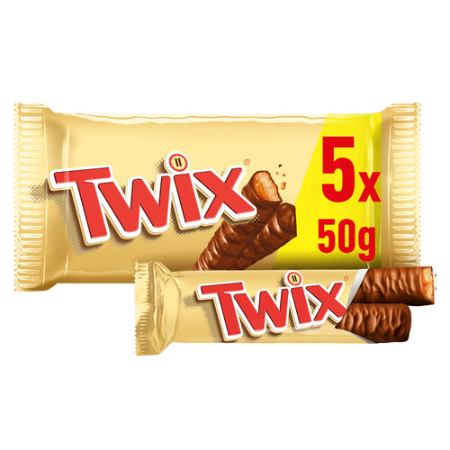 TWIX Barritas de chocolate con caramelo 5 uds. 50 g.