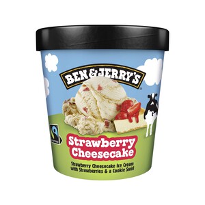 Imagen de BEN & JERRY'S Tarrina de helado de tarta de queso con fresa con trocitos de cookies 465 ml.