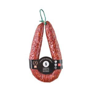 Sabores Sierra de Madrid Chorizo de Cerdo Ibérico, Elaborado sin Gluten ni Lactosa 250 G.