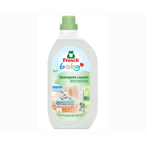 Detergente líquido ecológico especial para ropa de bebé BABY FROSCH 1,5 litros 21 ds.
